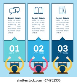 Top view business infographic flat template. Vector illustration.