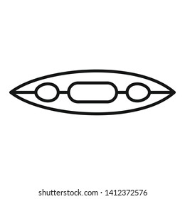 Top view canoe boat icon. Outline top view canoe boat vector icon for web design isolated on white background
