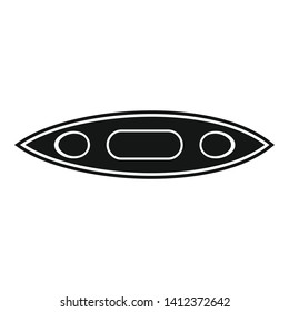 Top view canoe boat icon. Simple illustration of top view canoe boat vector icon for web design isolated on white background