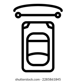 Top view car cinema icon outline vector. Auto drive. Screen movie