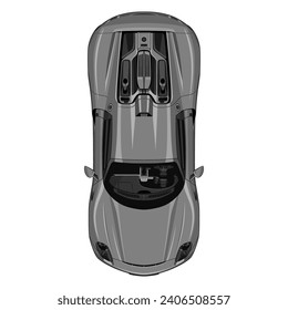 top view car in coloured detail vector 2