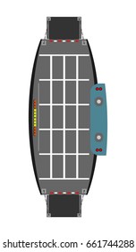 Top view of Car Ferry ship  vector  and illustration