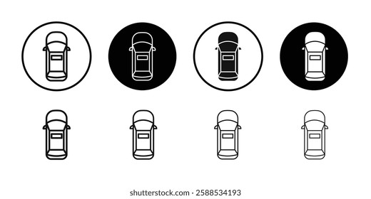 Top view car icon line art vector
