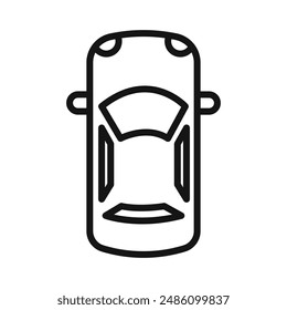 Top view car icon mark in filled style