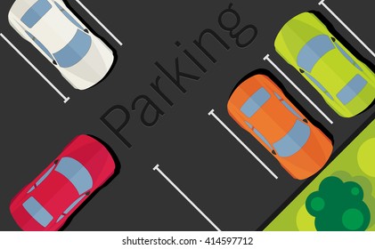 Top view of a car parked.