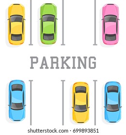 Top view of a car parking