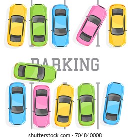 Top view of a car parking
