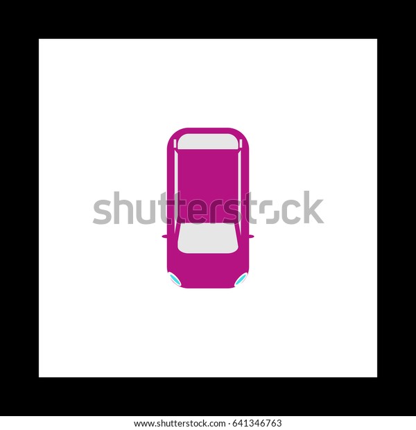 top view car Simple vector button. Illustration\
symbol. Color flat icon