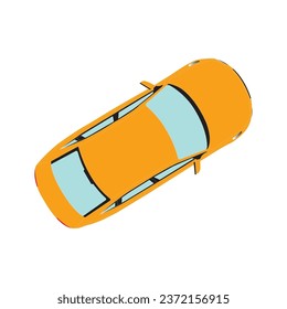 Vista superior del diseño de la ilustración del icono del vector del coche