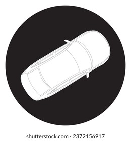 Top view of car vector icon illlustration design