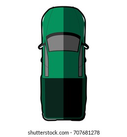 Top view of a car, Vector illustration