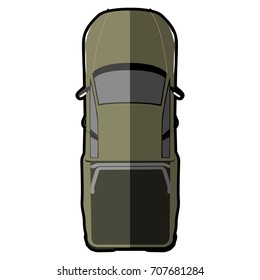 Top view of a car, Vector illustration