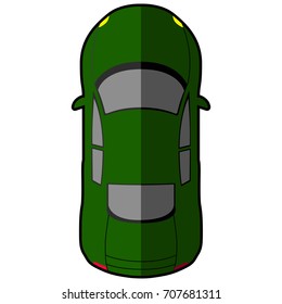 Top view of a car, Vector illustration