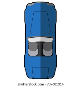 Top view of a car, Vector illustration