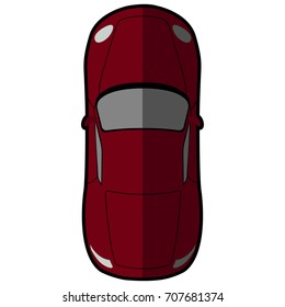 Top view of a car, Vector illustration