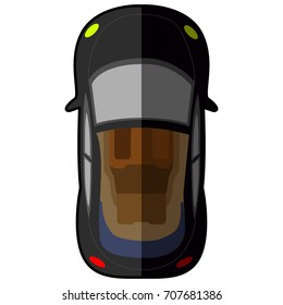 Top view of a car, Vector illustration