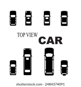 top view car vector silhouette