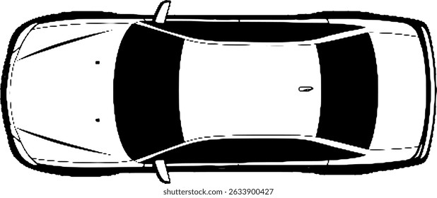 top view car vector for transportation and planning projects.