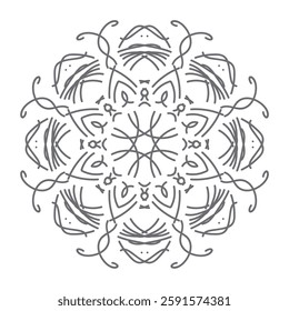 Top view of a ceramic plate showcasing a detailed floral mandala design in vibrant orange and teal colors, isolated on white background.