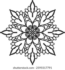 Top view of a ceramic plate showcasing a detailed floral mandala design in vibrant orange and teal colors, isolated on white background.