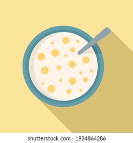 Top view cereal flakes icon. Flat illustration of top view cereal flakes vector icon for web design