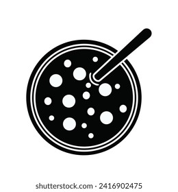 Top view cereal flakes icon isolated on white background. Vector illustration.