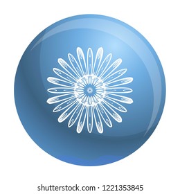 Top view chamomile icon. Simple illustration of top view chamomile vector icon for web design isolated on white background