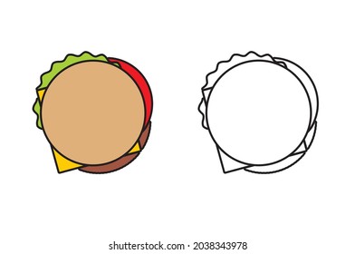 Draufsicht Cheeseburger Illustration. Käseseburger