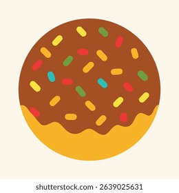 Top View Chocolate Sprinkles in Flat Color Style