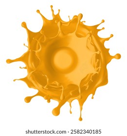 Top view Citrus fruit juice splatters realistic vector illustration set. Healthy natural drink splashed 