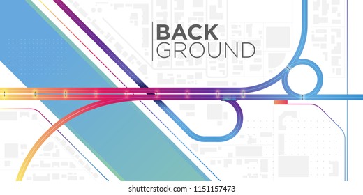 Top view of city highway. Simple navigation map background.