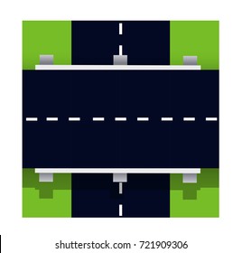 Top view of city map. Crossroads of urban streets