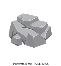 Top view of city stone or rock for scheme vector illustration. Aerial view of stone, street or park element for cityscape plan or map. Landscape design, architecture concept