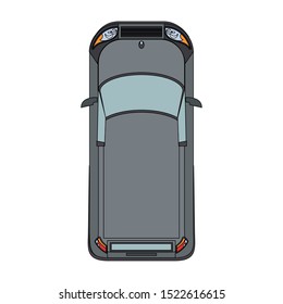 top view of classic car over white background, vector illustration