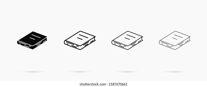 Top view of closed book vector icon