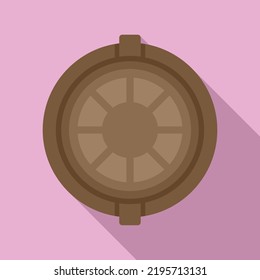 Top view coffee capsule icon flat vector. Espresso cup. Drink aroma
