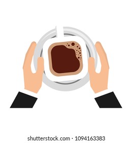 top view coffee cup beverage aroma