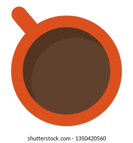 Top view coffee cup icon. Flat illustration of top view coffee cup vector icon for web design