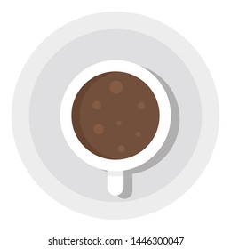 Top view coffee cup icon. Flat illustration of top view coffee cup vector icon for web design
