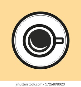 top view, Coffee cup icon vector eps10