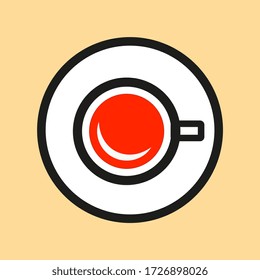top view, Coffee cup icon vector eps10