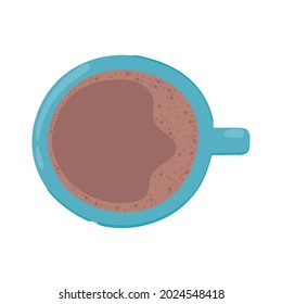 top view coffee cup icon isolated