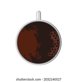 icono de taza de café de vista superior aislado