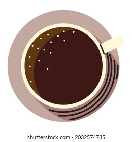 icono de taza de café de vista superior aislado