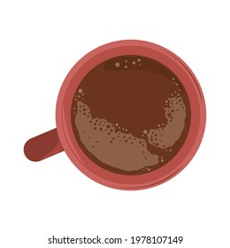 top view coffee cup isolated