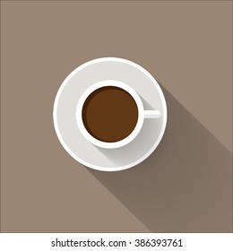 top view of coffee cup, vector illustrator , eps10 