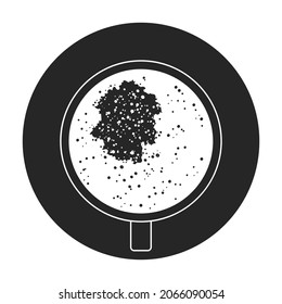 Vista superior del icono negro del vector del café. Tapa de café de la ilustración del vector sobre fondo blanco. Icono de ilustración negra aislada de la vista superior del café .