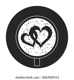 Top view of coffee vector black icon. Vector illustration coffee cap on white background. Isolated black illustration icon of top view of coffee .