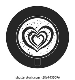 Top view of coffee vector black icon. Vector illustration coffee cap on white background. Isolated black illustration icon of top view of coffee .