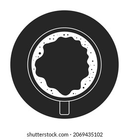 Top view of coffee vector black icon. Vector illustration coffee cap on white background. Isolated black illustration icon of top view of coffee .